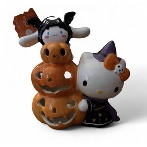 Sanrio Hello Kitty & Cinnamoroll Pumpkins Tea Light Holder 7.5" NWT Bluesky